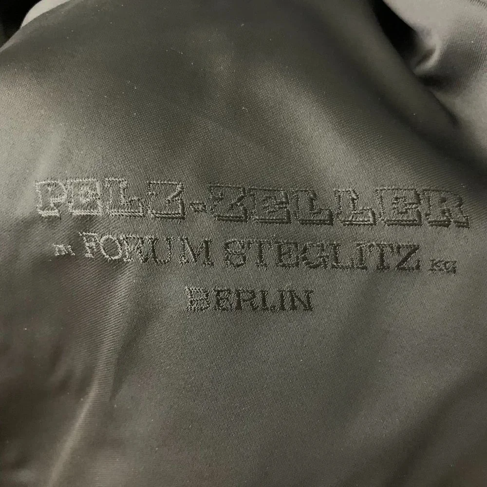 Vintage 60s Pelz Zeller Curly Lamb Wool Fur Coat L Black Hook Closure Pockets - Picture 6 of 6